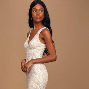 Alianna White Lace Mermaid Maxi Dress SIZE XS